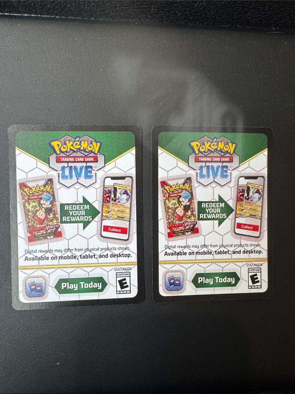 (2) Pokemon LIVE Digital Redeem Cards - Pack # 2
